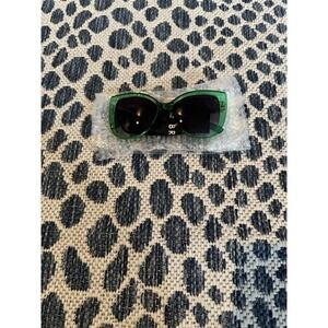 Lane Bryant Jelly Cat Eye Sunglasses Green Brand New With Case